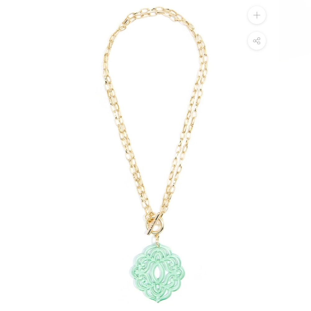 Zenzi Baroque Pendant Resin Long Necklace